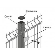 Столб в бетон «ЭКОНОМ» цинк для секц. 2,40 в бет. / 3 креп.	
